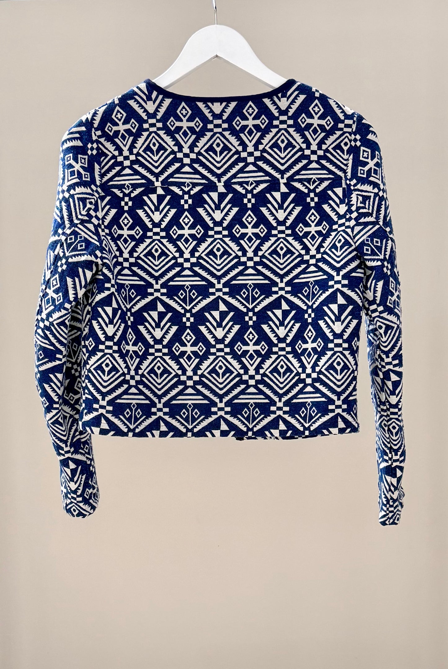 PAINT IT RED - Blue/White Cropped Jacket, Size M