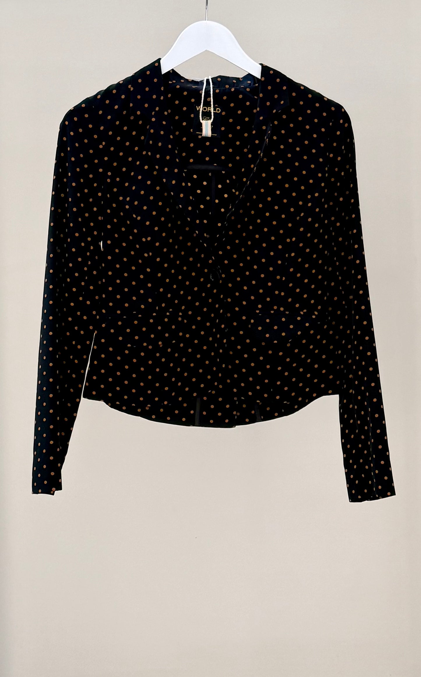WORLD, Black Tan Dotted Jacket, Size XXS (Made in NZ)