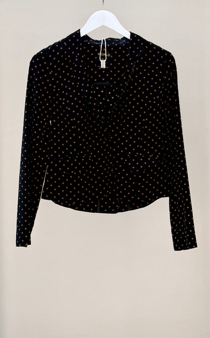 WORLD, Black Tan Dotted Jacket, Size XXS (Made in NZ)