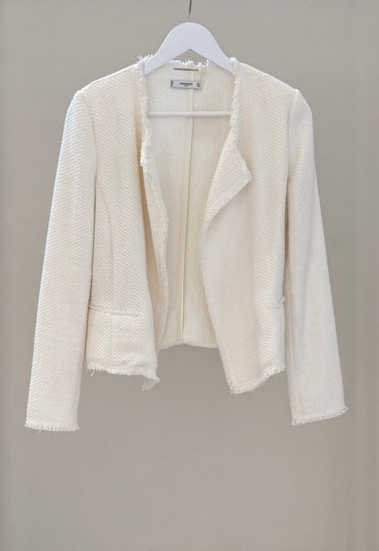 MANGO White Cropped Jacket, Fits S-M