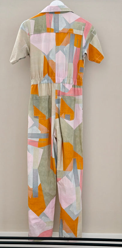 GORMAN - Geometric Patterned 100% Organic Cotton Jumpsuit, Size 6