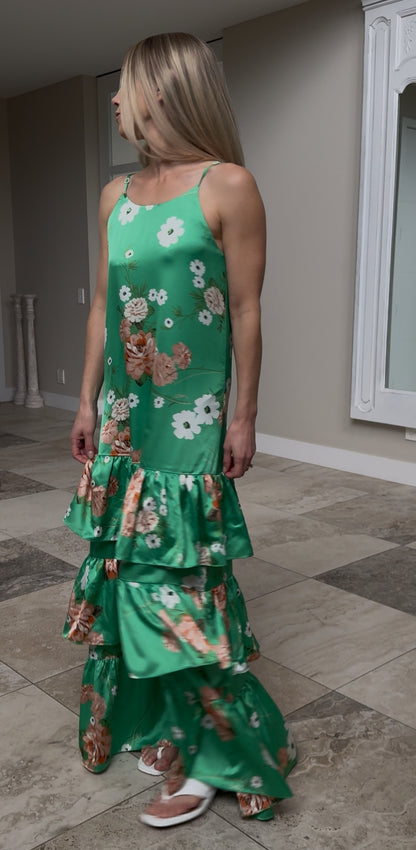 AUGUSTINE Green Floral Maxi Dress