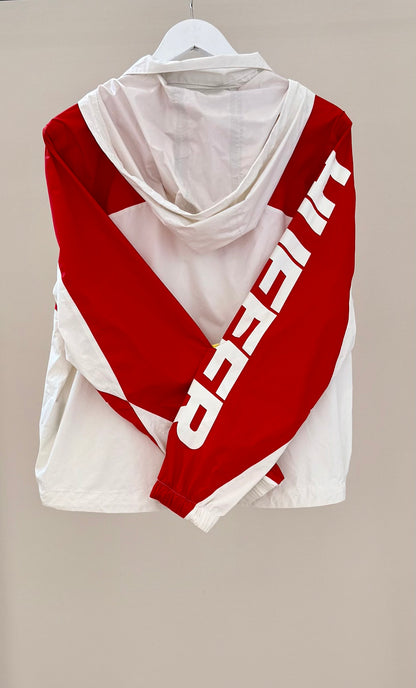 HUFFER Red/White Rain Jacket, Size 8