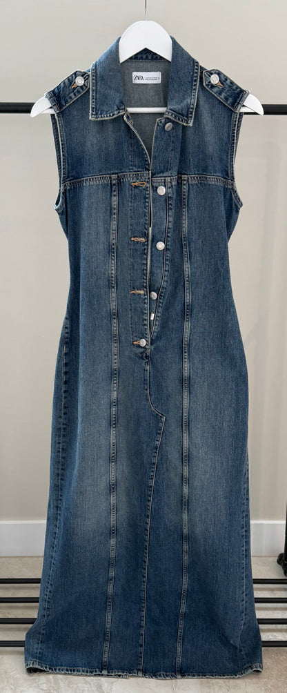 ZARA Denim Blue Maxi Dress