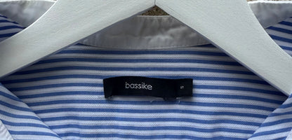 BASSIKE Knee Length Blue/White Dress
