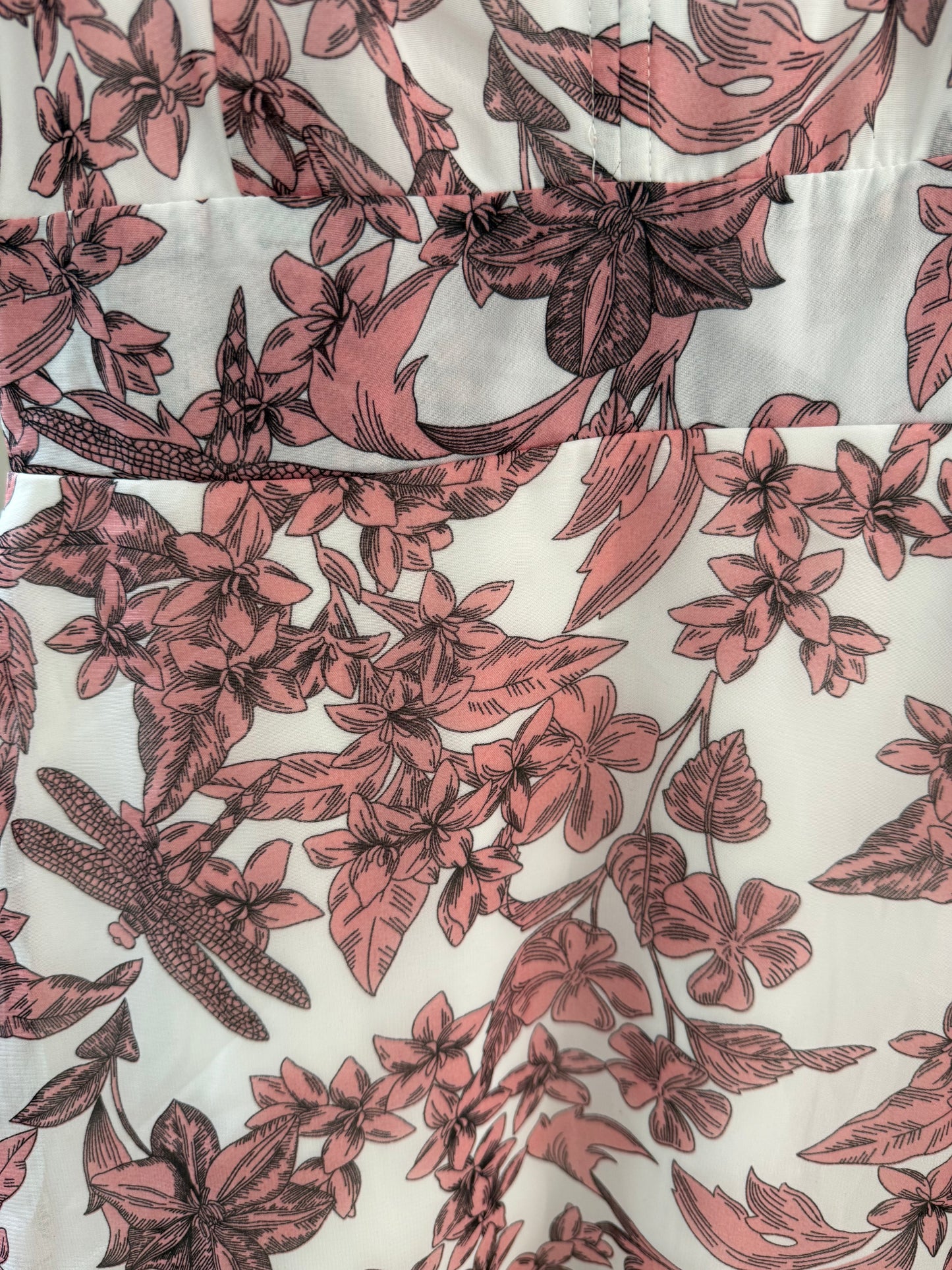 M LABEL White/Pink Floral Maxi Dress