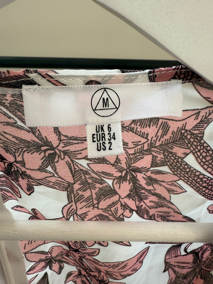 M LABEL White/Pink Floral Maxi Dress
