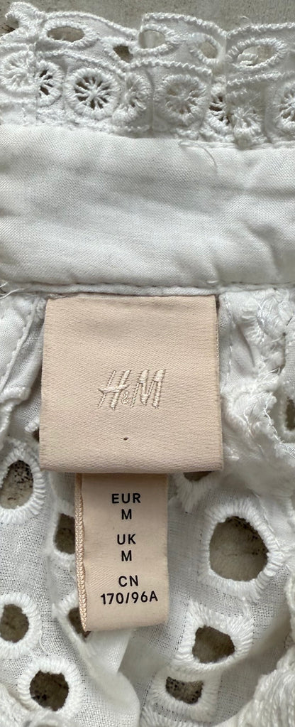 H&M White Casual Midi Dress