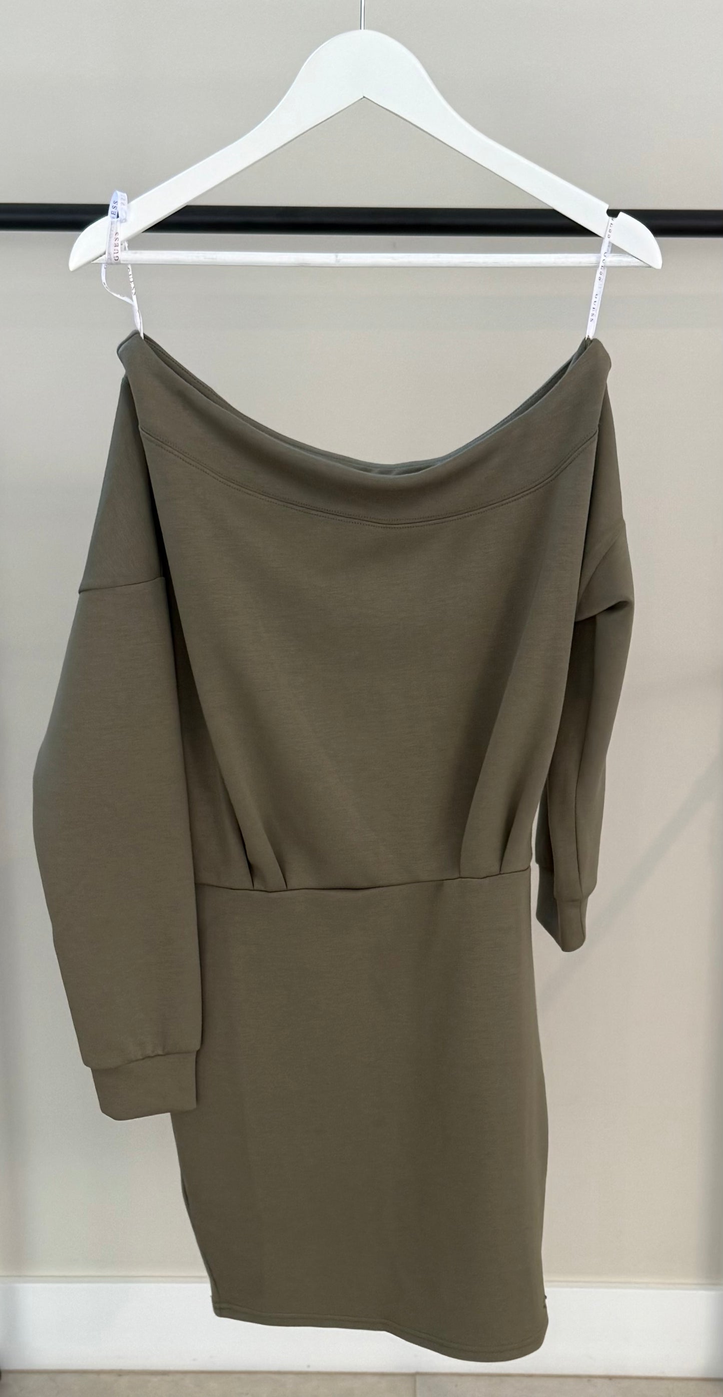 GUESS Green Off the Shoulder Dress