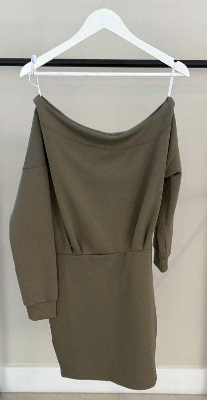 GUESS Green Off the Shoulder Dress