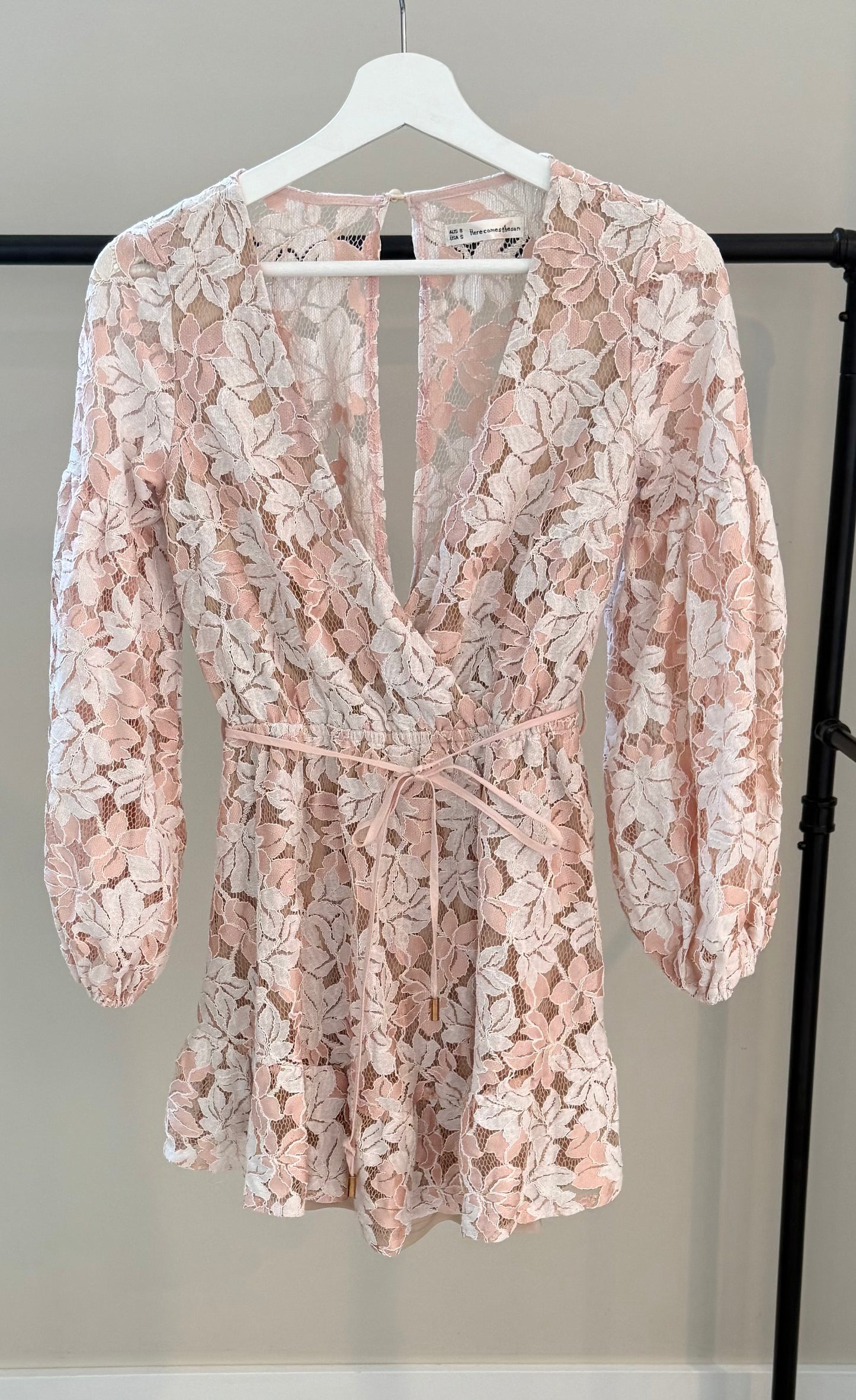 HERE COMES THE SUN Pink/White Mini Dress