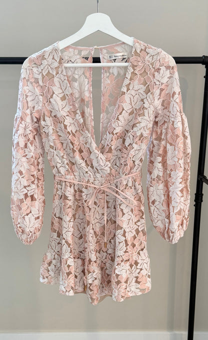 HERE COMES THE SUN Pink/White Mini Dress