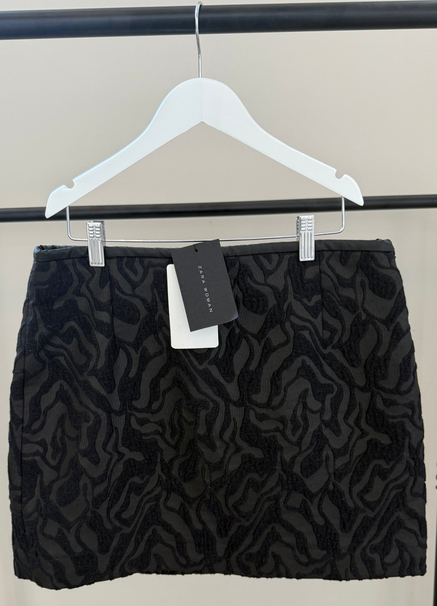 ZARA Black Wool Blend Mini Skirt