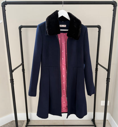 ALANNAH HILL Wool/Cashmere Blend Blue Coat
