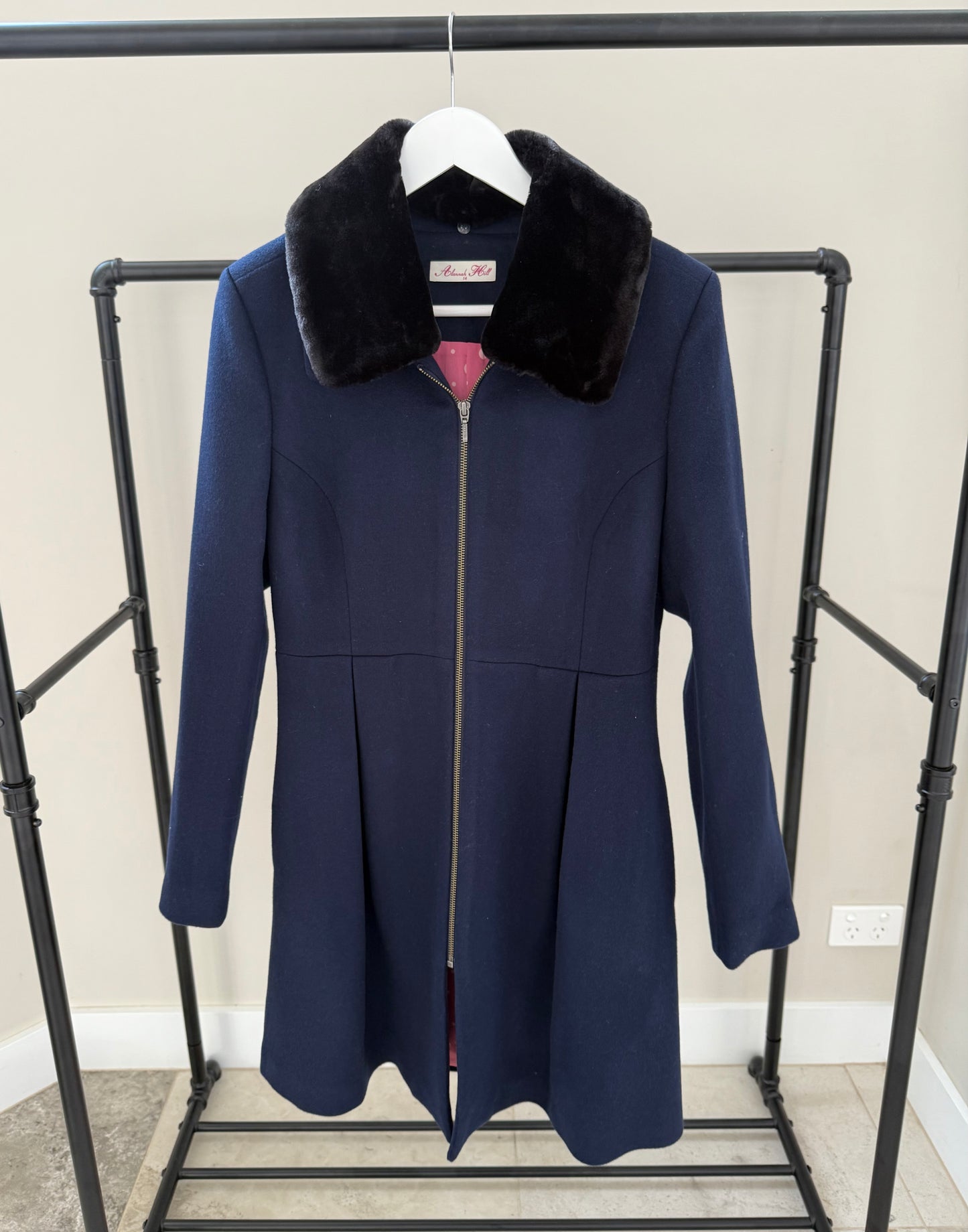ALANNAH HILL Wool/Cashmere Blend Blue Coat