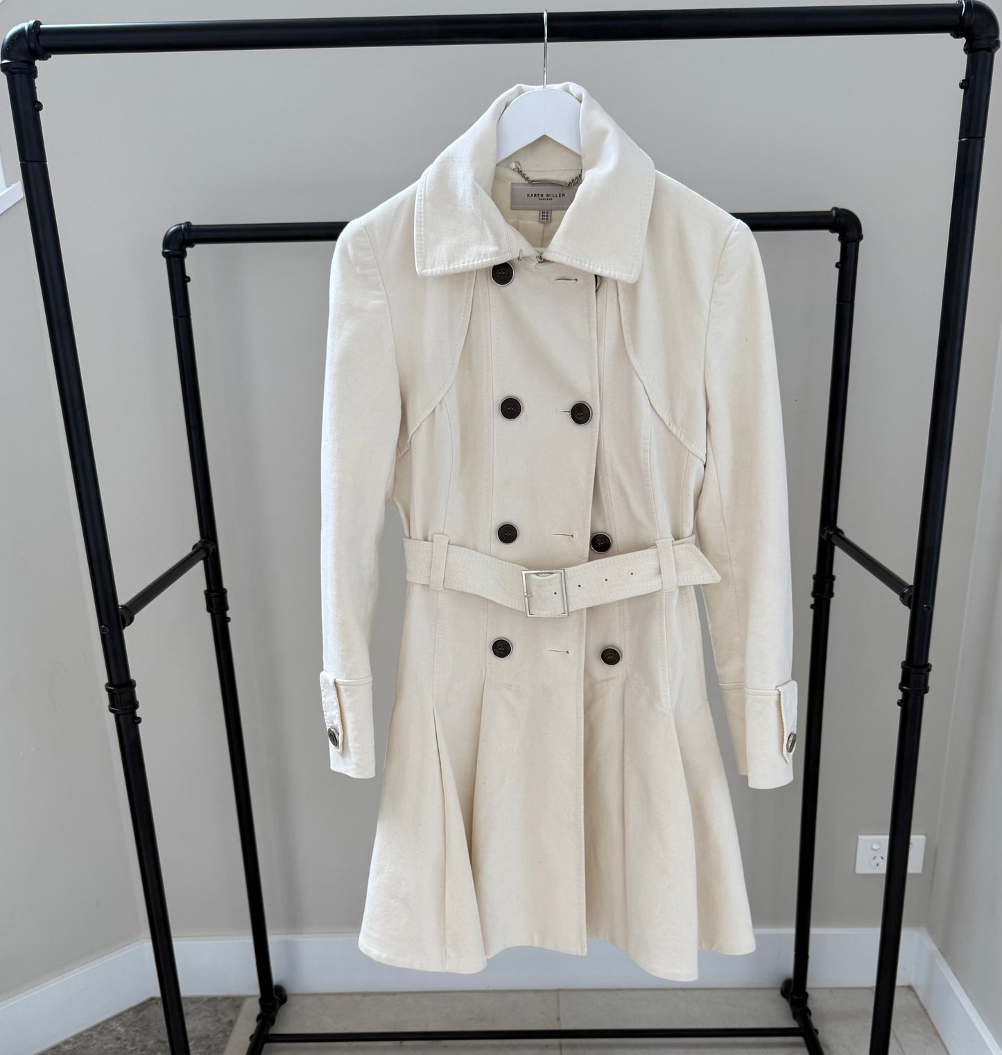 KAREN MILLEN Cream Trench Coat