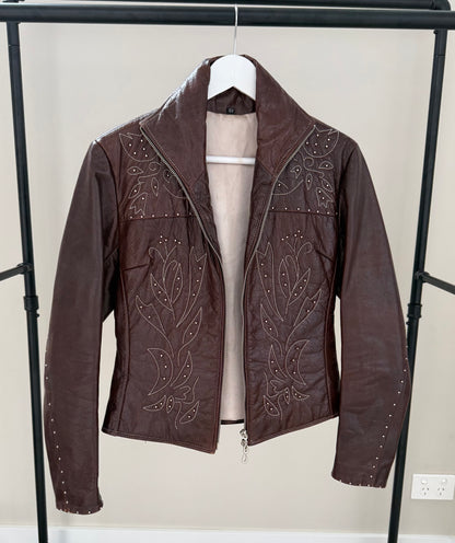 Brown Faux Leather Jacket