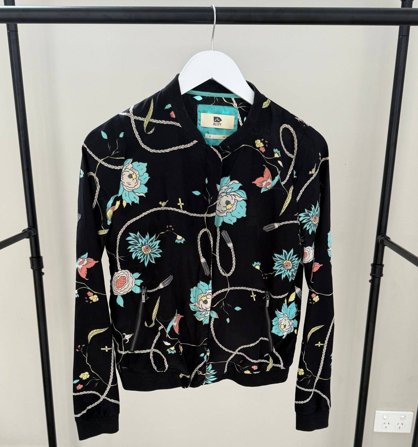 RUSTY Black/Floral Jacket