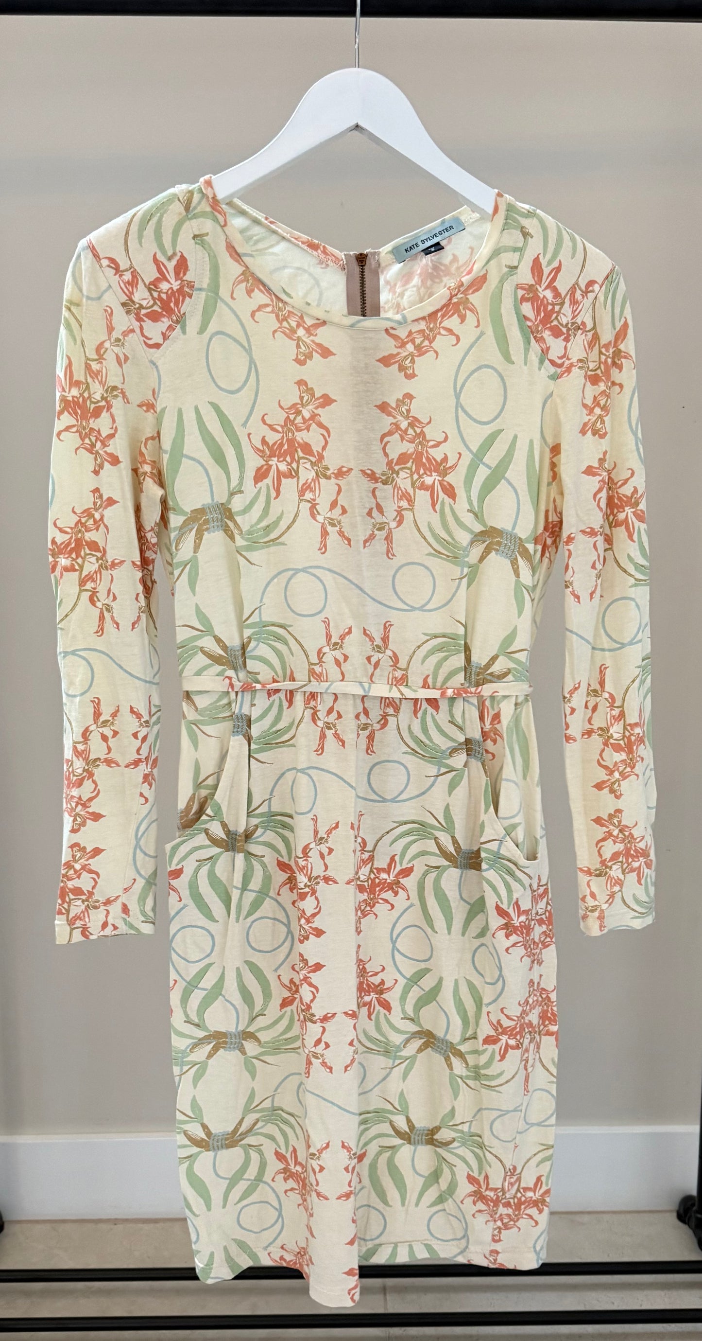 KATE SYLVESTER Cream Midi Floral Dress