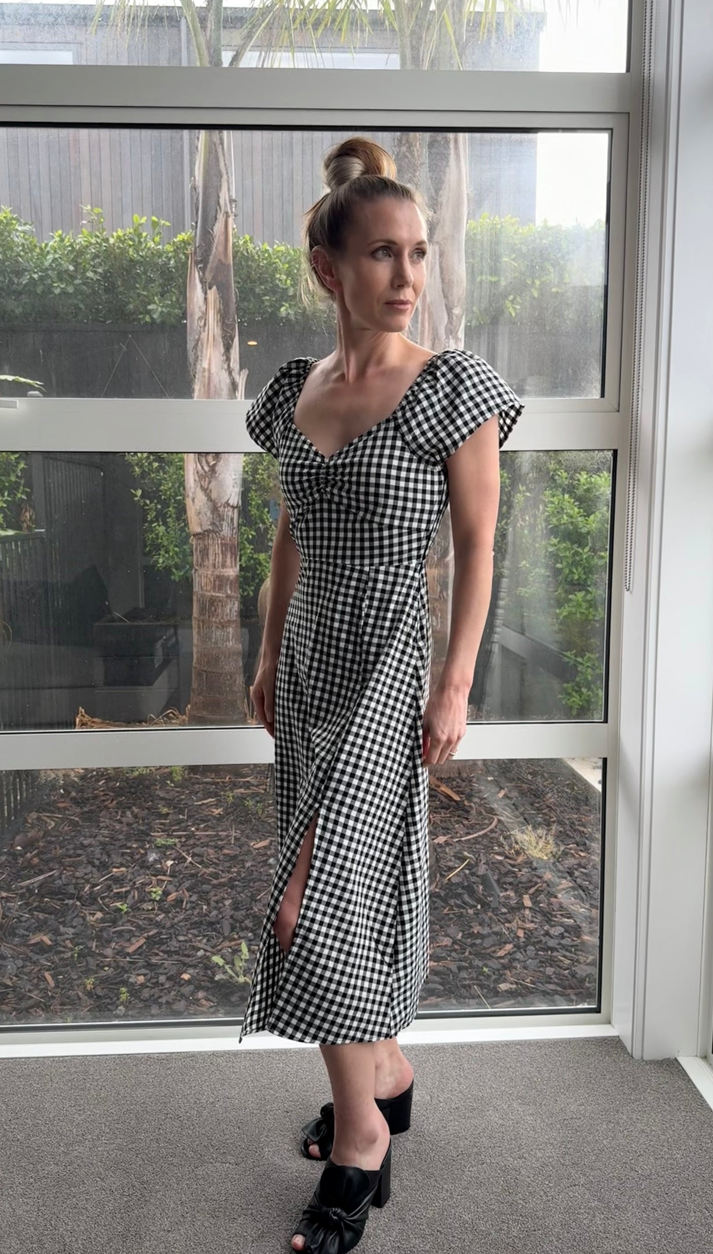 PAGANI Black/White Checkered Dress