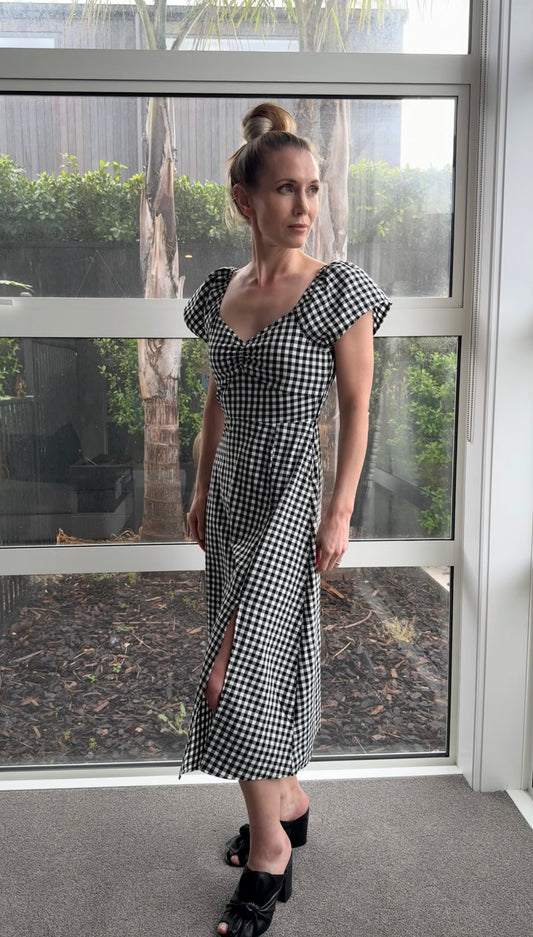 PAGANI Black/White Checkered Dress