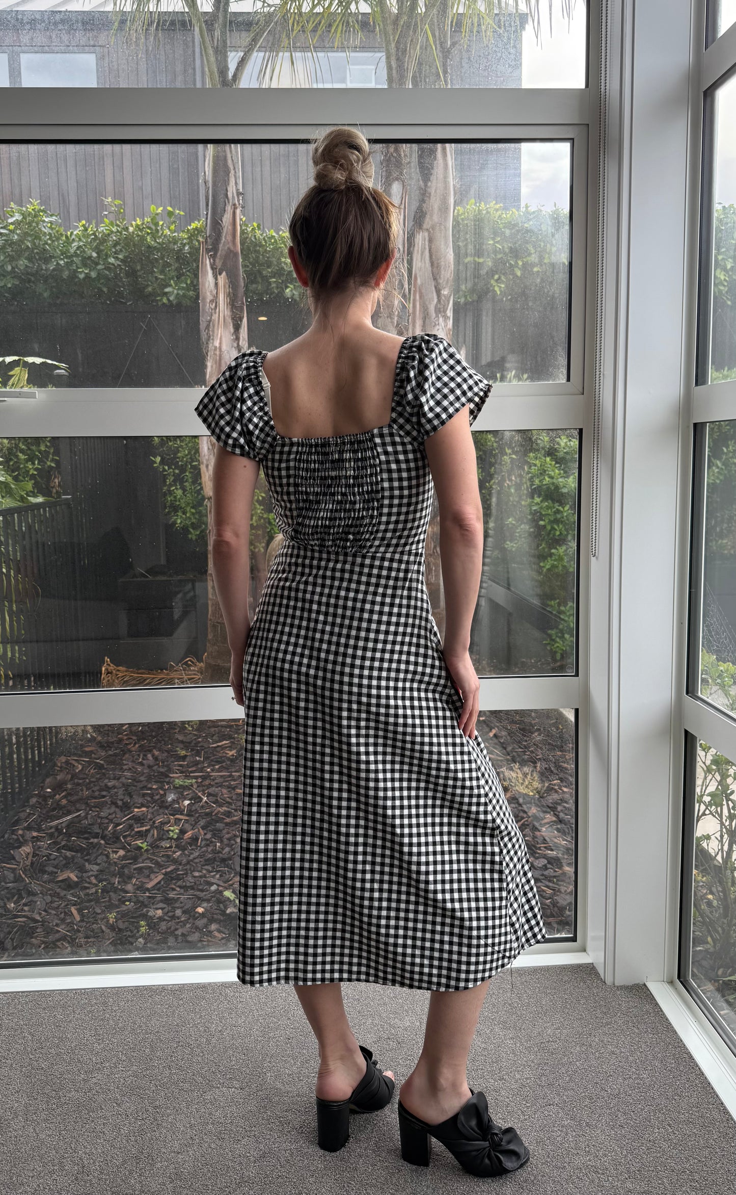 PAGANI Black/White Checkered Dress