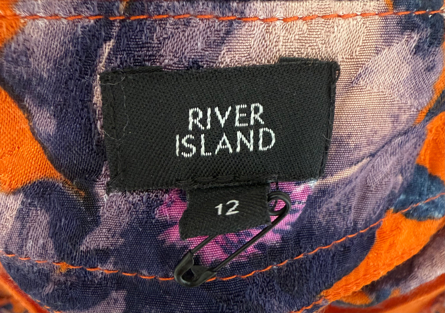 RIVER ISLAND Orange Floral Mini Skirt