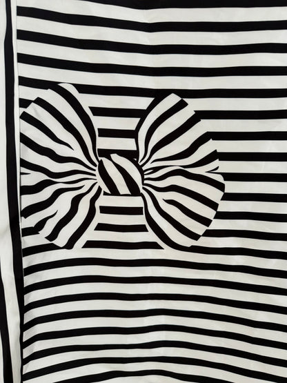 TRELISE COOPER Black/White Strip Knee Length Dress