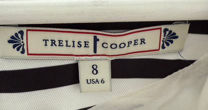 TRELISE COOPER Black/White Strip Knee Length Dress