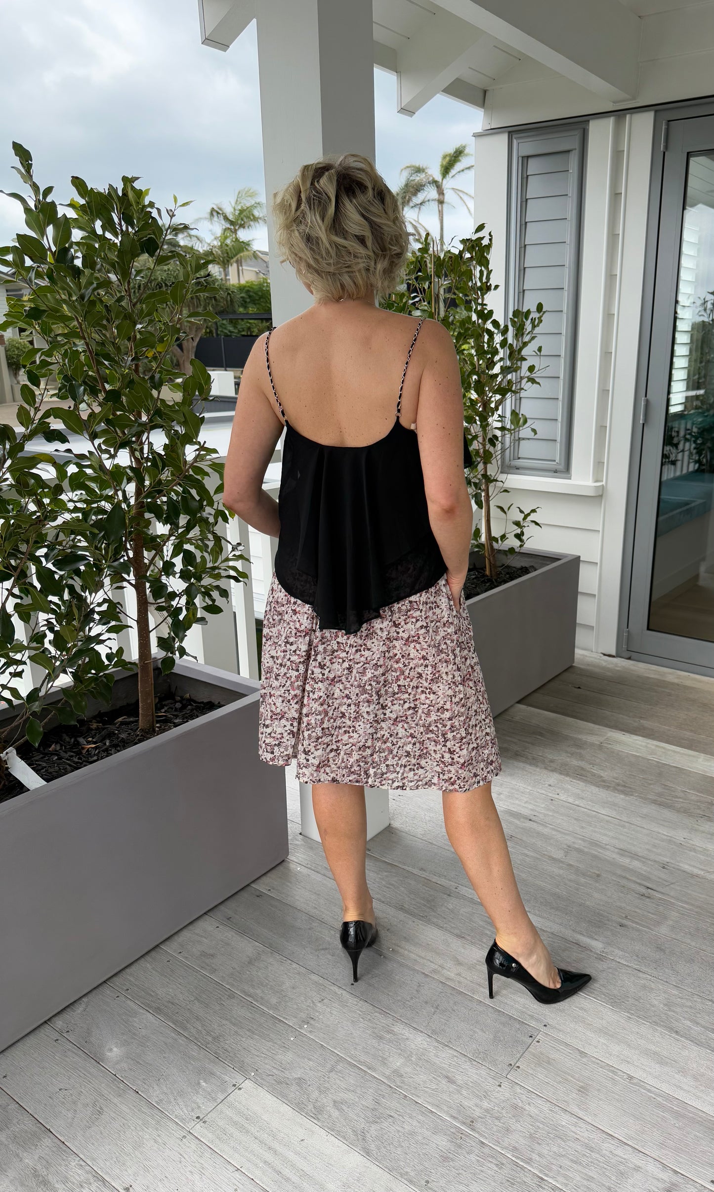 JULIETTE HOGAN Pink/White Floral Skirt