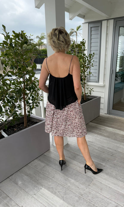 JULIETTE HOGAN Pink/White Floral Skirt