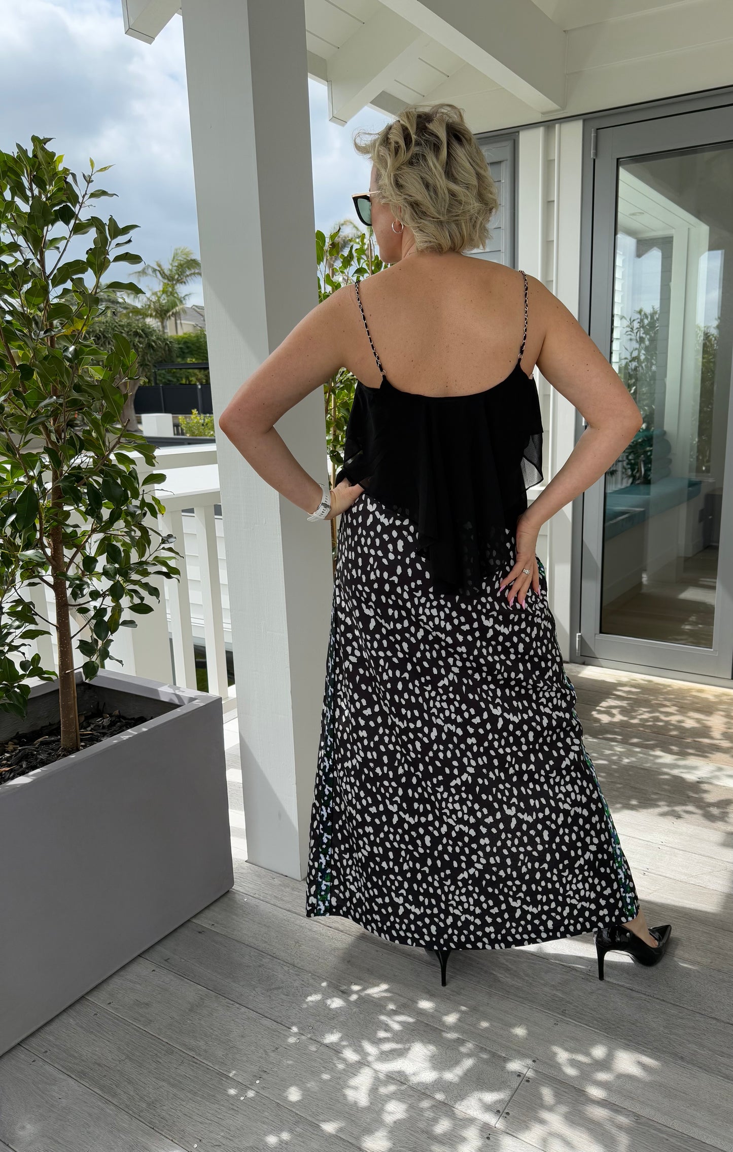 DAVID POND Long Black/White Skirt