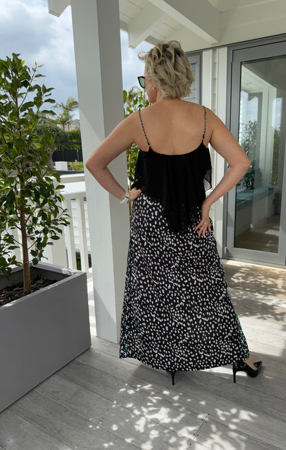 DAVID POND Long Black/White Skirt