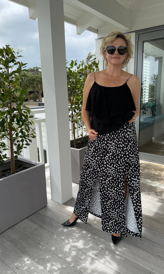 DAVID POND Long Black/White Skirt