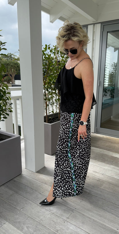 DAVID POND Long Black/White Skirt