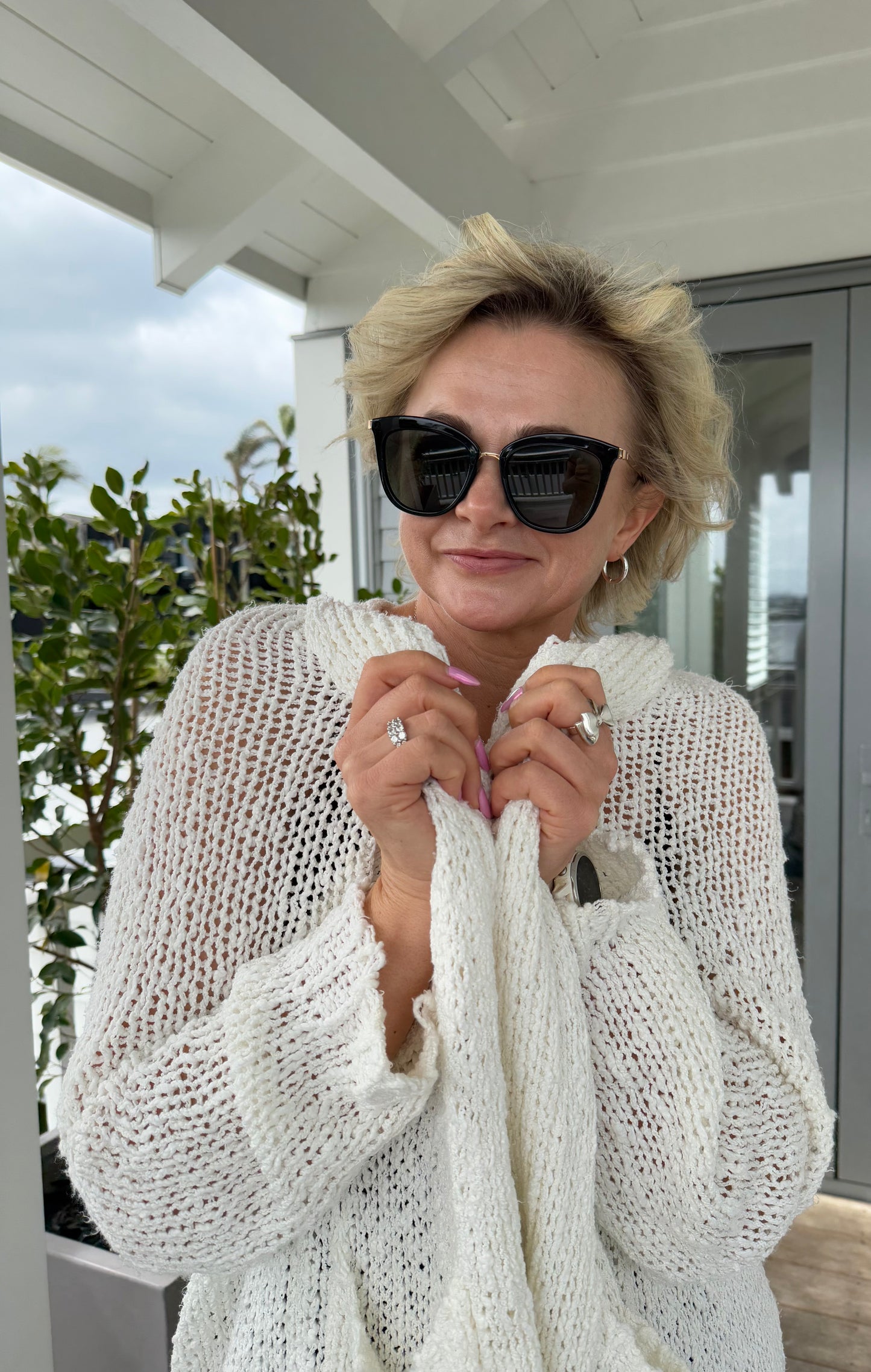 ROLLAS White Cardigan