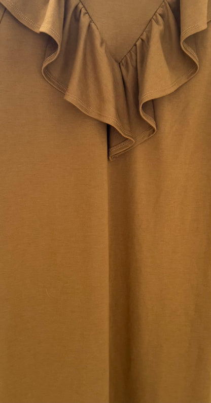 WHO WHAT WEAR Brown/Gold Dress