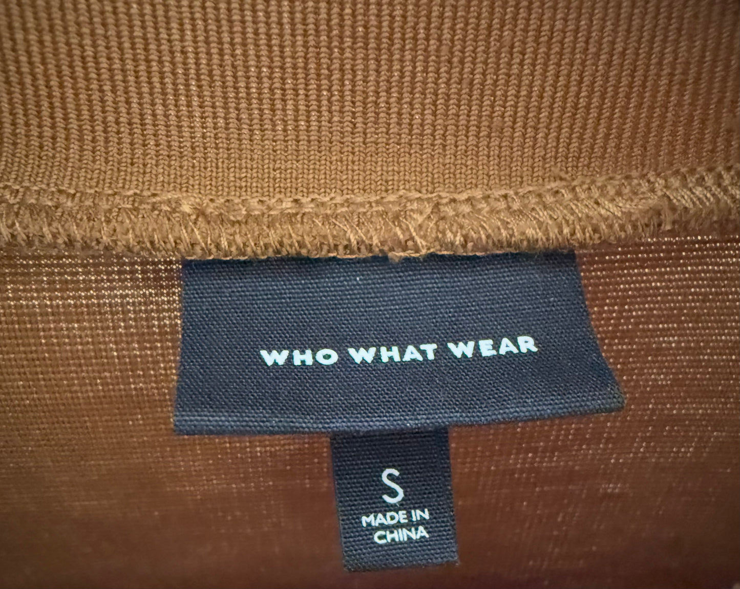WHO WHAT WEAR Brown/Gold Dress