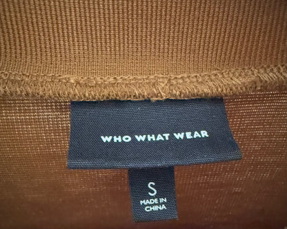 WHO WHAT WEAR Brown/Gold Dress