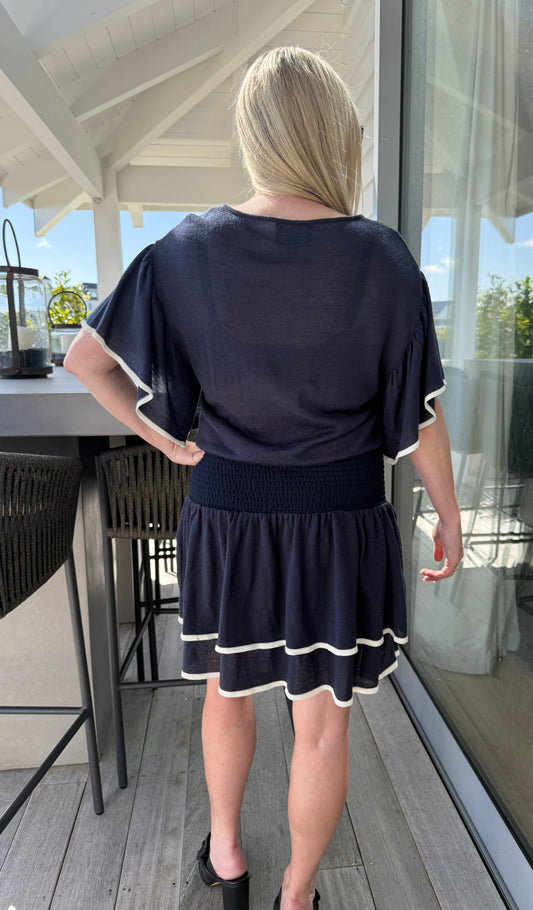 AUGUSTINE Blue Wool Blend Dress