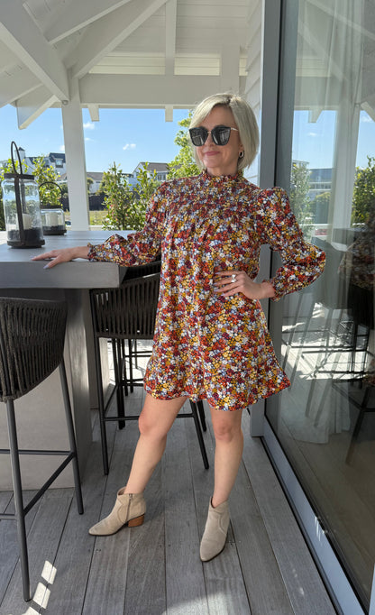 VIOLET ROMANCE Floral Mini-Knee Length Dress