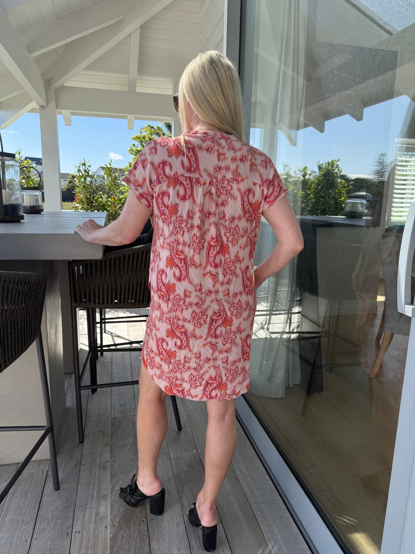 BLUE ILLUSION Pink/Orange Knee Length Dress
