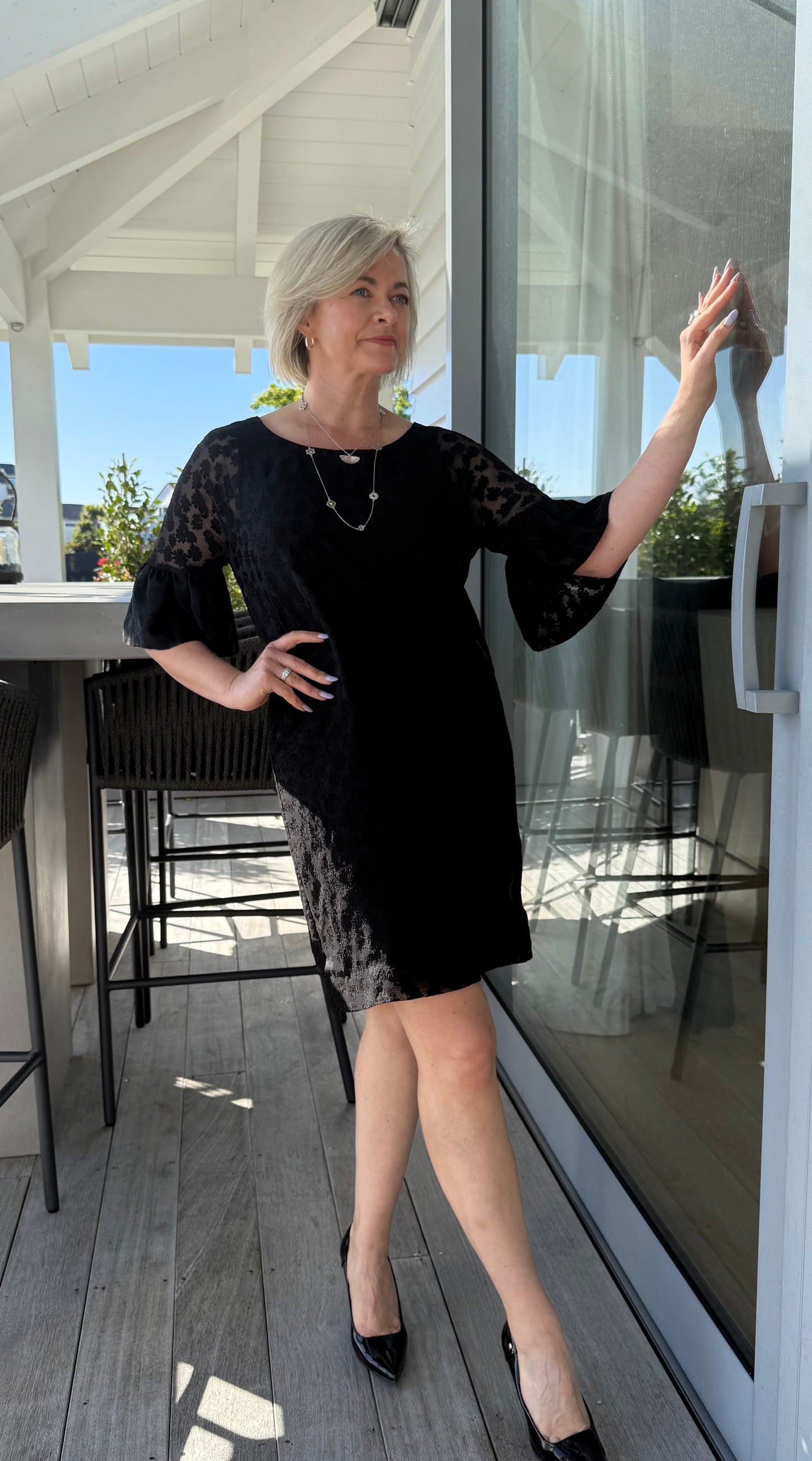 RUBY/LIAM Black Knee Length Dress