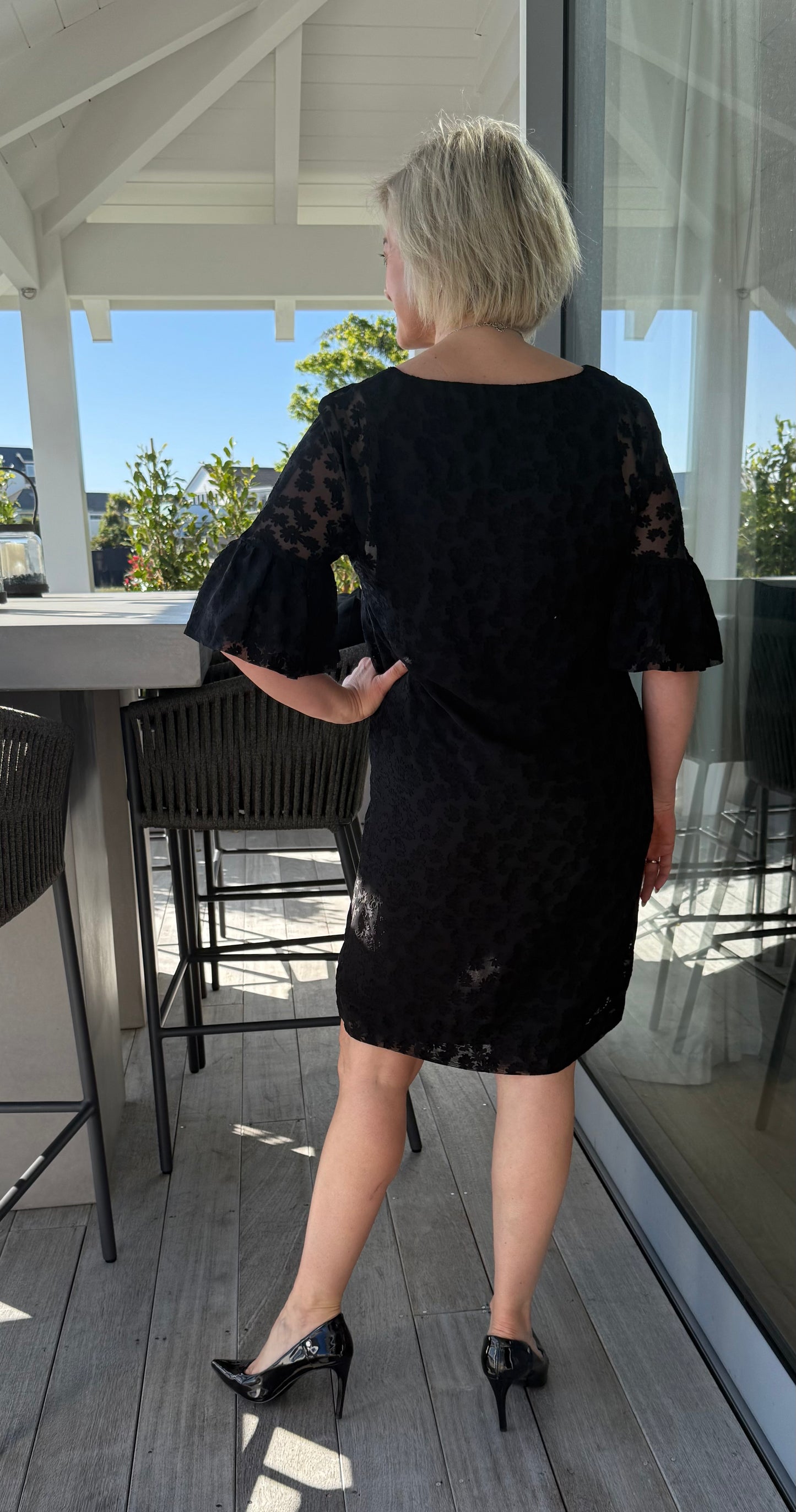 RUBY/LIAM Black Knee Length Dress