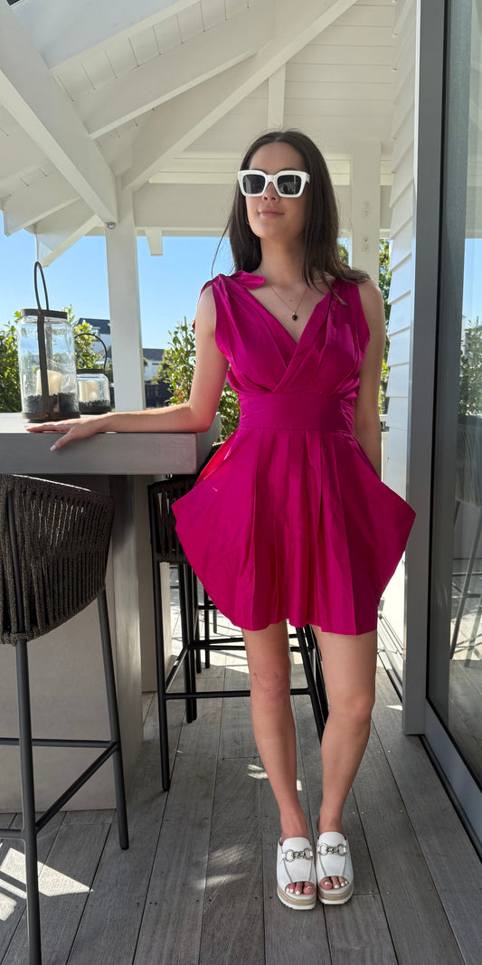 RUBY Fuchsia Pink Silk Dress