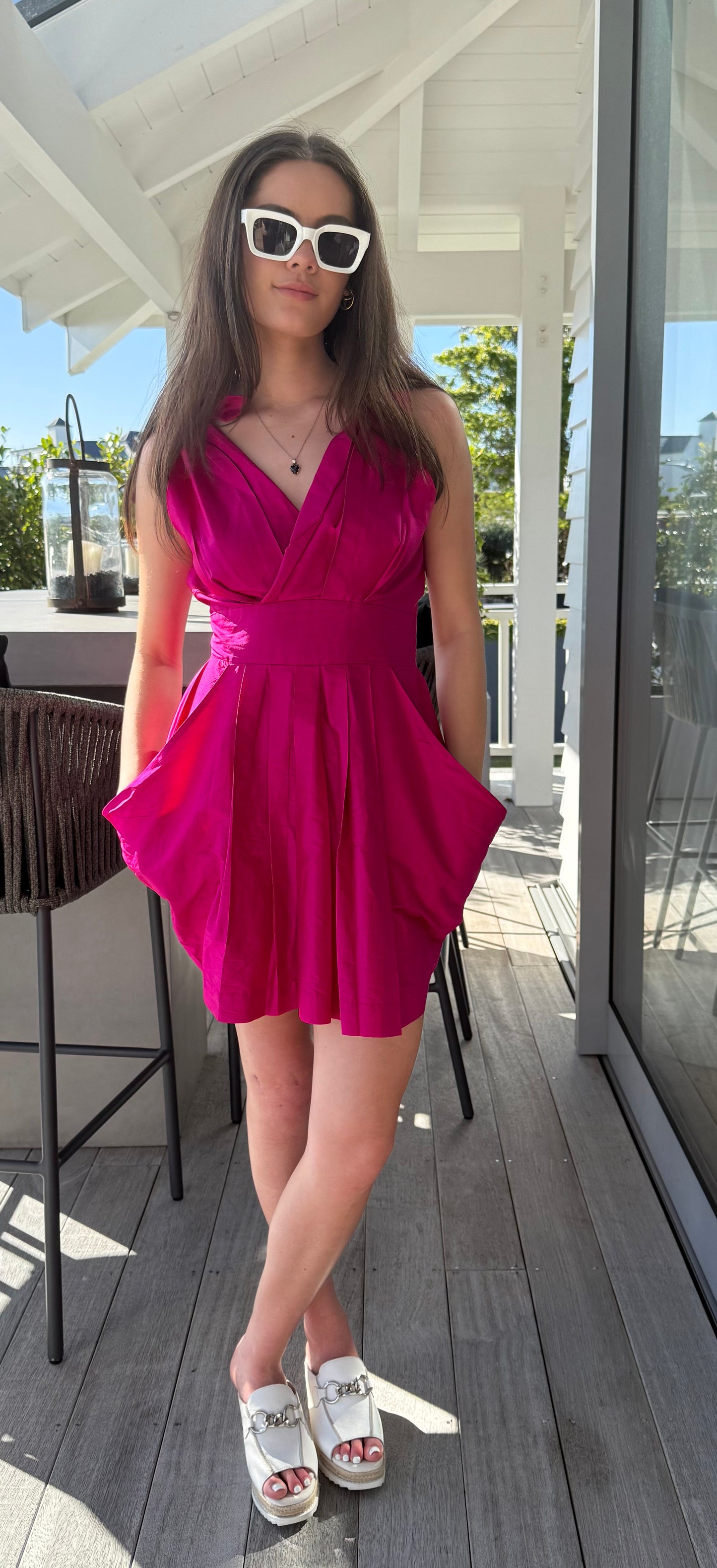 RUBY Fuchsia Pink Silk Dress