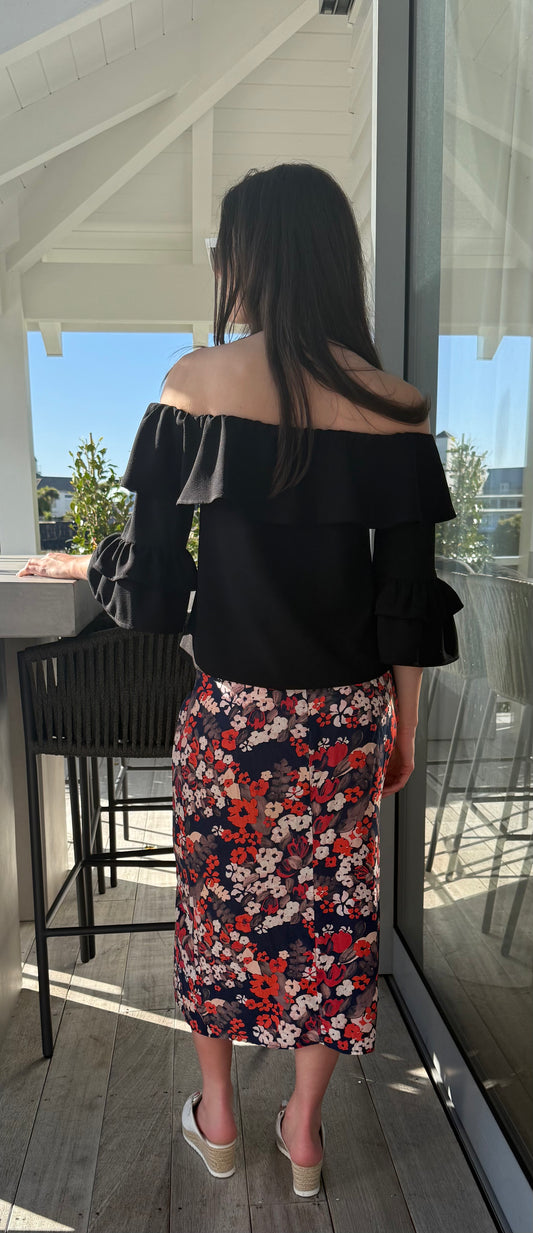 RUBY Floral Maxi Silk Skirt