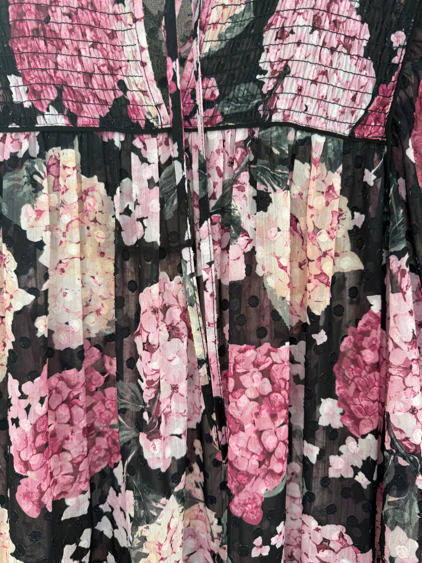 DECJUBA Knee Length Pink Floral Dress