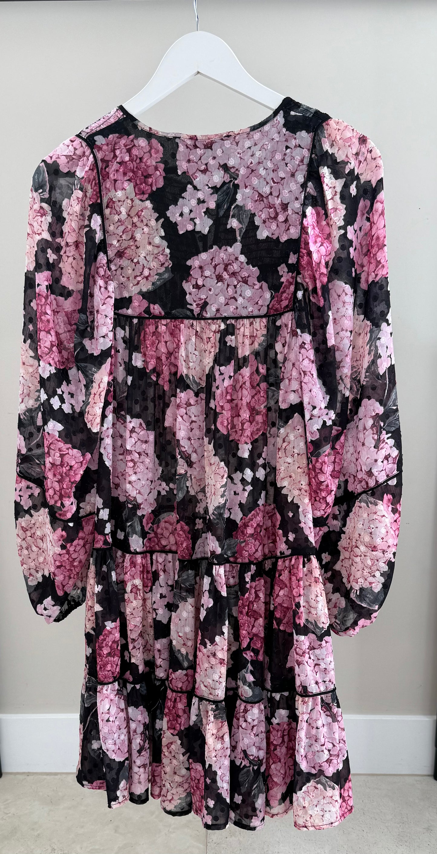 DECJUBA Knee Length Pink Floral Dress