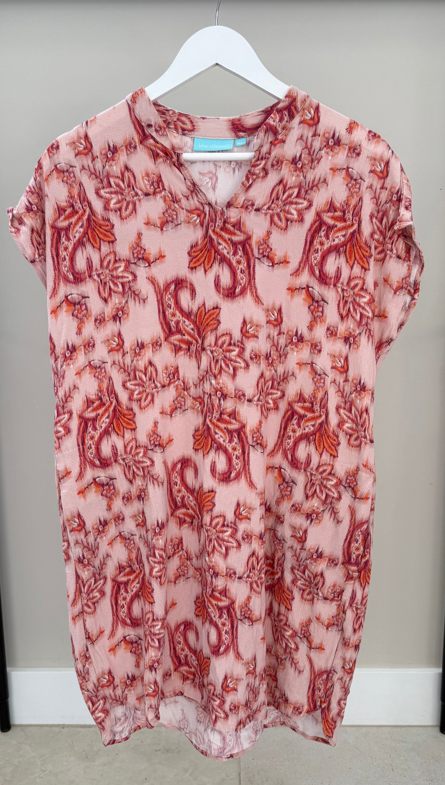 BLUE ILLUSION Pink/Orange Knee Length Dress